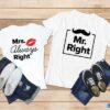 Couples-Mr.-Right-Mrs.-Always-Right-Matching-couple-Tshirts-Custom-shirts-For-Engagement-Anniversary-Valentines-Day » Cool Gifts for You - Mfamilygift