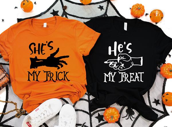 Halloween-Couples-Matching-T-Shirts-Hes-My-Treat-Shes-My-Trick-Shirts-for-Couples-Funny-Halloween-Shirt-Halloween-Gift-for-Couples » Cool Gifts for You - Mfamilygift