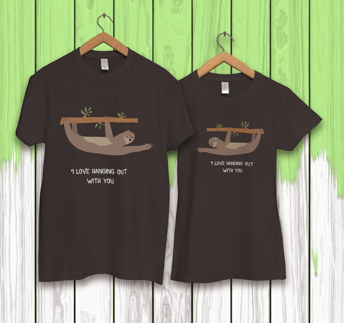 Sloth couple shirts - Pärchen t-shirts - Sloth t-shirts 2 » Cool Gifts for You - Mfamilygift