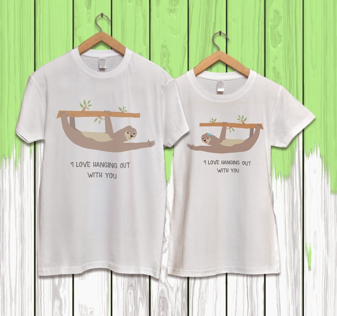 Sloth couple shirts - Pärchen t-shirts - Sloth t-shirts 3 » Cool Gifts for You - Mfamilygift