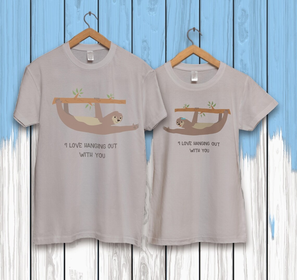 Sloth couple shirts - Pärchen t-shirts - Sloth t-shirts 4 » Cool Gifts for You - Mfamilygift